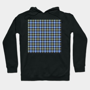 Classic Gingham in charcoal, olive green and blue Hoodie